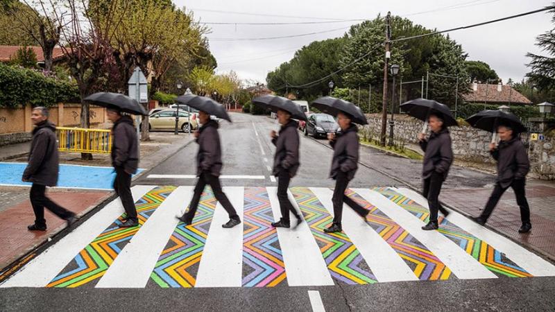 Le strisce pedonali di Madrid trasformate in opere d