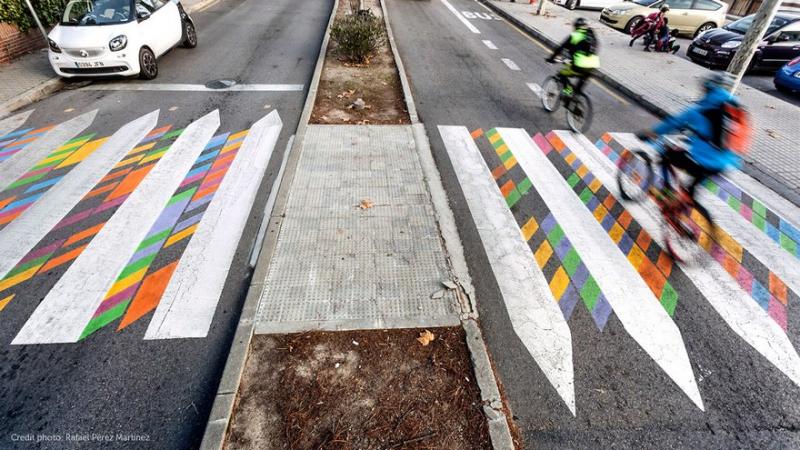 Le strisce pedonali di Madrid trasformate in opere d